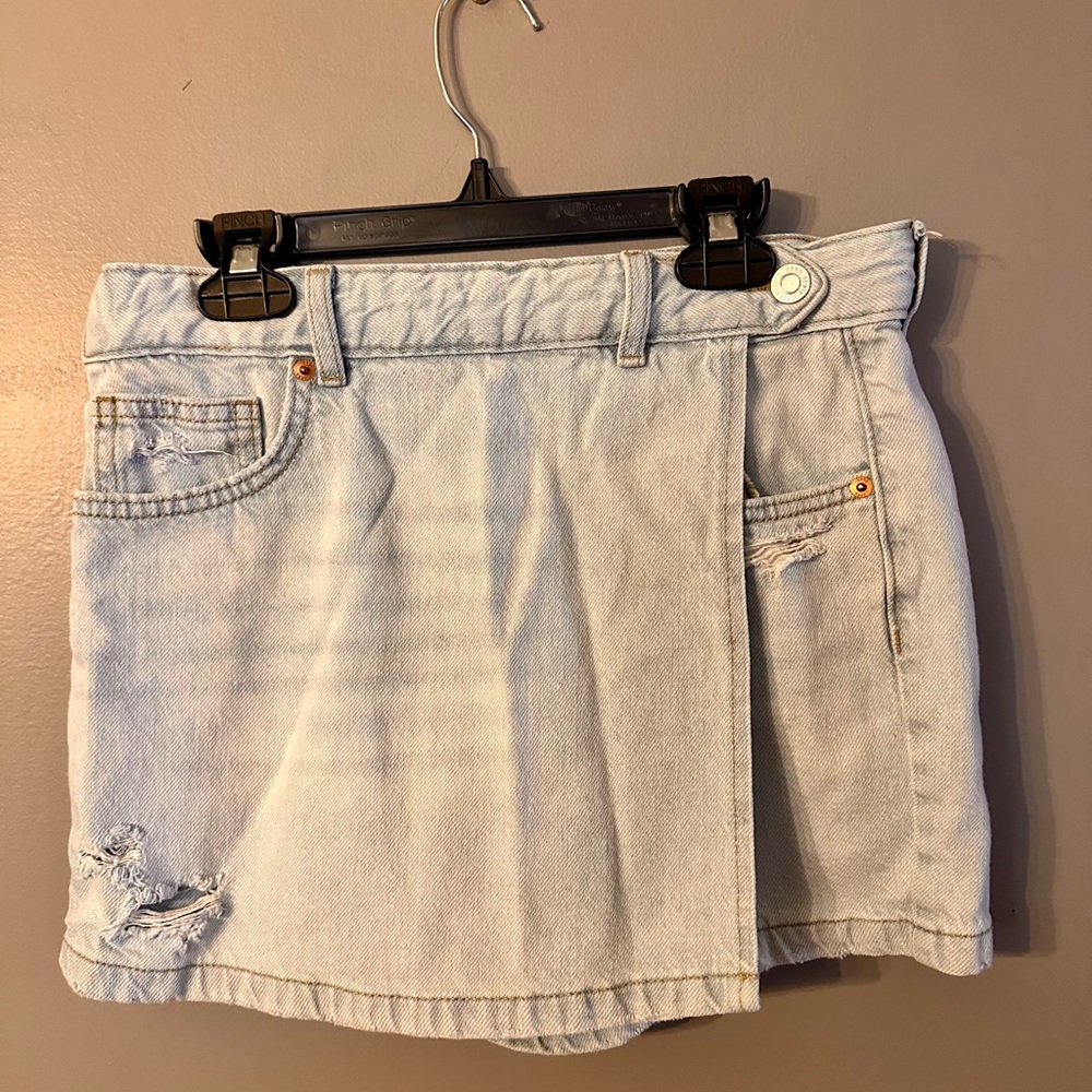 Zara Light Blue Denim Skort